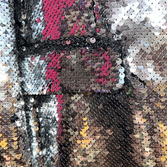 EUC Unisex Silver Sequined Blazer/Coat - Picture 11 of 16